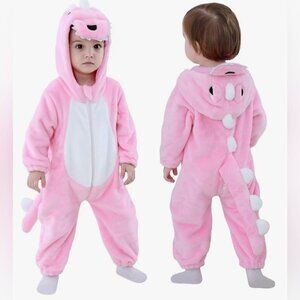Fleece  Dinosaur Romper/ Halloween Costume